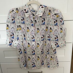 Alice + Olivia Playing Card Print Blouse